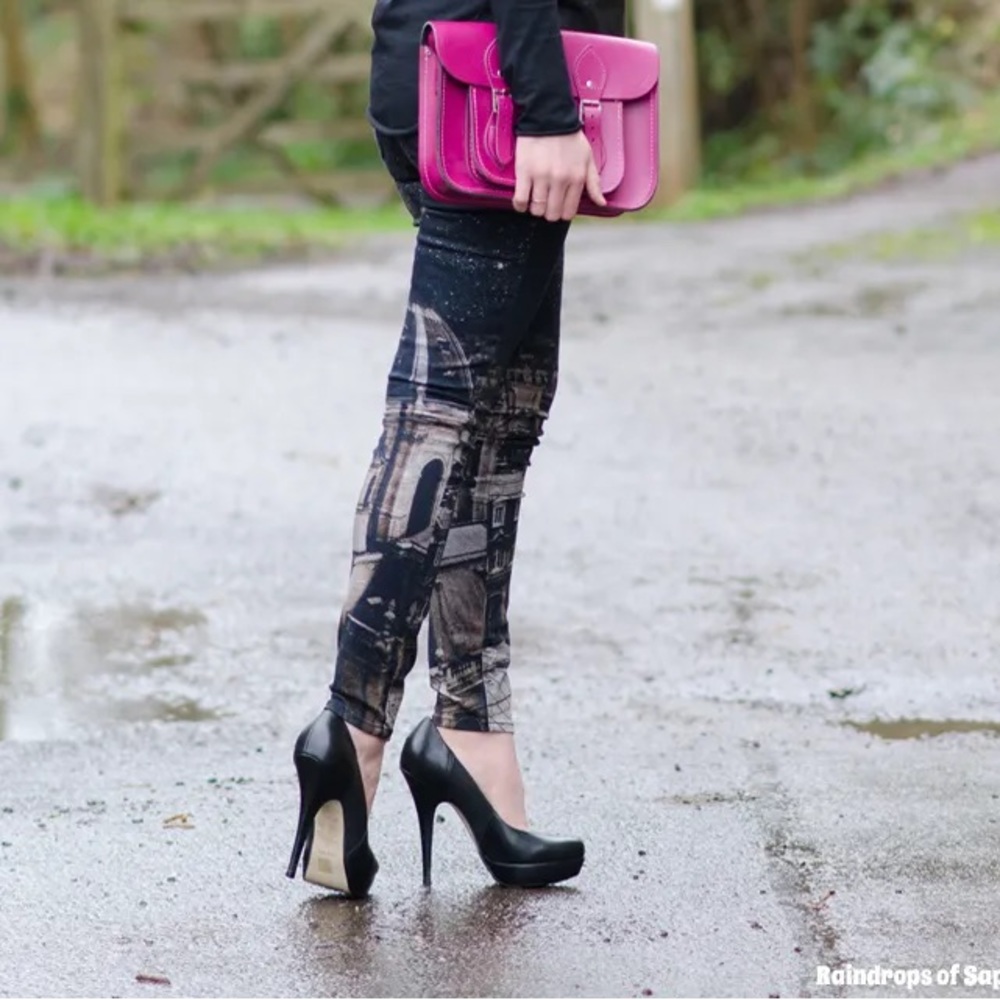 Hudson Jeans Nico Mid Rise Paris Photo Print Skinny Jeans